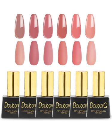 6color Nude Pink Series Nail Gel Semi Permanent Uv Led Gel Nail Polish Lucky Lacquer Hybrid Gel Varnish Gellak Nail Gel Polish - (Color: Multi) - Buy Online on GoSupps.com
