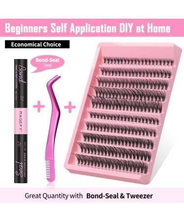 DIY Lash Extension Kit - 200pcs Individual Cluster Lashes (30D & 40D 8-16mm) | D Curl Eyelash Extensions with Bond Seal & Applicator Tool - Perfect for Home Use - Buy Online on GoSupps.com