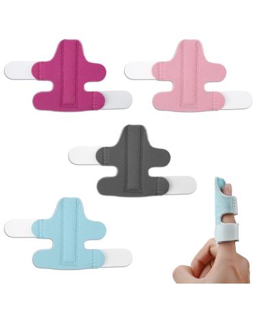 SAVITA 4pcs Finger Splints Finger Straightener Finger Stabilizer Brace Finger Support for Trigger Broken and Strained Fingers (4 Colors)