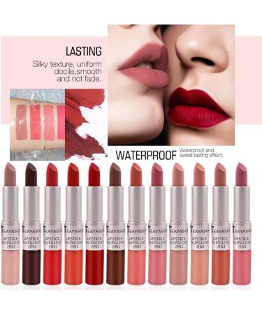Beliky Girl Lipstick and Lip Gloss Set 24 Hour Long Lasting Nude Dark Red Matte Lipstick with Lip Gloss Makeup Set Cosmetic Beauty Keep 24 Hour Makeup Lip Gloss A - Buy Online on GoSupps.com