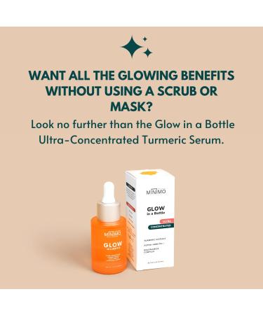 Minimo Glow in a Bottle: Natural Turmeric Dark Spot Remover Serum | Brighten Skin | Fragrance-Free | 1 Fl. Oz Travel Size - Buy Online on GoSupps.com