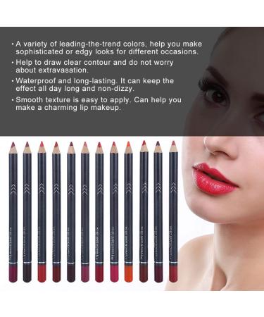 12 Colors Lip Liner Pencil Set - Waterproof Matte Long-lasting Lip Makeup Tool - Buy Online on GoSupps.com