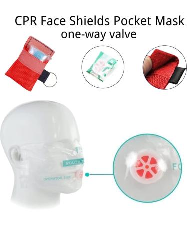 Dztsmart Ventilation Mask Key Ring | CPR Mask with Check Valve | First Aid Pocket Mask for AED Training (24 Pack) - Buy Online on GoSupps.com