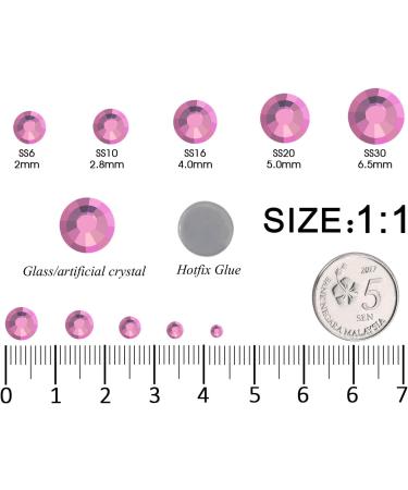 6616PCS Hot Pink Hotfix Rhinestones Crystal Gems Glass with Tweezers and Picking Pen - Perfect for Tumblers, Clothes, and Shirts - Buy Online on GoSupps.com