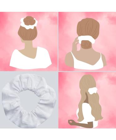25 Pack White Cotton Scrunchies - Perfect for Tie Dye Party Supplies - Buy Online on GoSupps.com