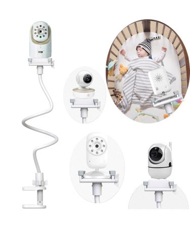 Universal Baby Camera Mount Flexible Baby Monitor Holder Shelf Compatible with Infant Optics Baby Monitor,Baby Monitor Camera Holder Strong Camera Shelf Bracket Compatible with Most Baby Monitors 33.5" white