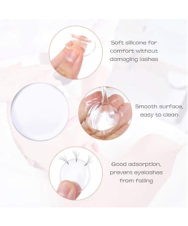 Fumanduo 10-Pack Silicone Lash Pads for Eyelash Extensions - Transparent Eyelid Holders & Accessories for Fake Lashes - Buy Online on GoSupps.com