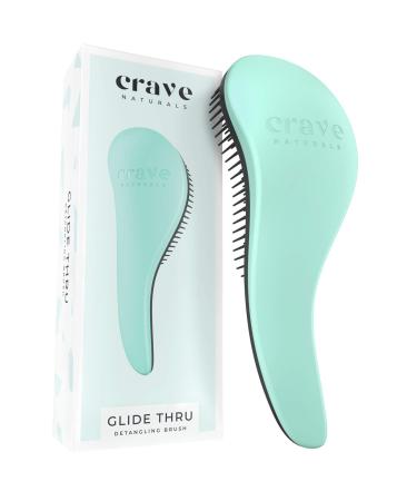 Crave Naturals BIGGIE Glide Thru Detangling Brush - Detangler Hairbrush & Comb for Curly  Natural  Straight  Wet or Dry Hair (MINT)