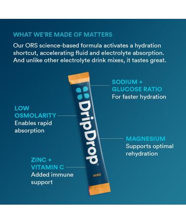 DripDrop Hydration - Electrolyte Powder Packets - Pi a Colada Mango A a Passion Fruit Watermelon Berry Lemon Orange - 32 Count - Buy Online on GoSupps.com