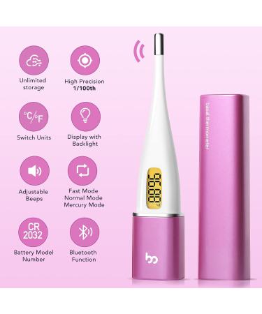 Femometer Digital Basal Thermometer - Intelligent BBT & Fertility Monitor with Backlit LED Screen - Sync with Femometer App - Purple - Buy Online on GoSupps.com