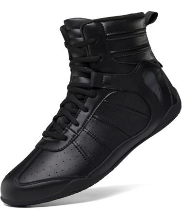 Durable Non-Slip Boxing Wrestling Shoes | High Traction Combat Sneakers - Black - Buy Online on GoSupps.com