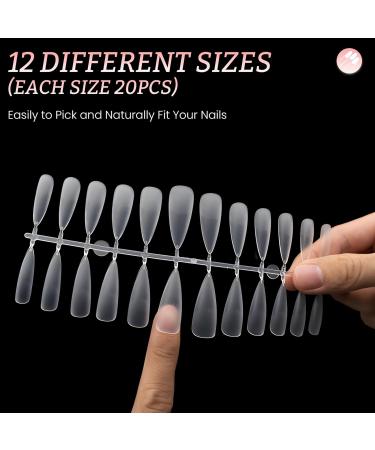 Lea-Shall Nail Tips Set 240 Pre-Shaped Almond Gel Nails 12 Sizes | Full Cover Artificial Nail Tips for Stunning Acrylic Nail Designs - Buy Online on GoSupps.com