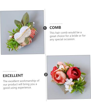 DOITOOL 1pc Wedding Hair Accessories Hair Accessories for Bride Hair Jewels for Women Floral Hair Clip Decor Hair Comb for Bride Bud Seaside Simulated Leaves Artificial Flower - Buy Online on GoSupps.com