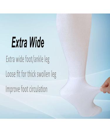 COIYUFUX 2 Pairs Extra Wide Bariatric Diabetic Socks for Swollen Feet - Non-Binding Medical Socks for Men and Women - Buy Online on GoSupps.com