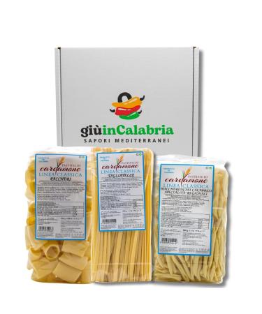 sapori mediterranei Mediterranean Flavors Test Box: Artisanal Calabrese Linguine Paccheri and Maccheroni 100% Natural 1.4 kg
