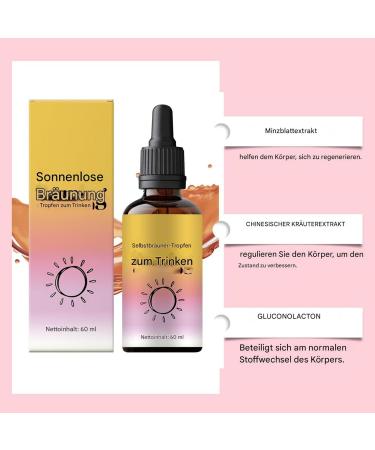  Generisch Tanning Drops to Drink - Tanning Drops - 60 ml per bottle - Nourishing Moisturizer - Natural and Fast Moisturizer - For face and body - all skin types - Buy Online on GoSupps.com
