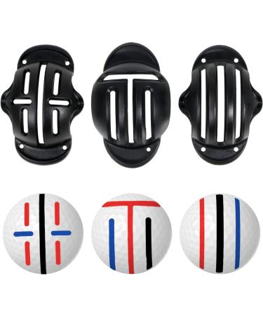 SAPLIZE High Precision Golf Ball Marker Kit with 3 Sharpie Markers - Golf Ball Stencils, Line Marker Tool for Alignment and Identification - Buy Online on GoSupps.com