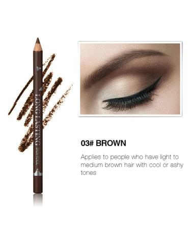 12 PCS Waterproof Eyebrow Pencil and Eyeliner Set - Natural Matte Long Lasting Makeup in Light Brown - Buy Online on GoSupps.com