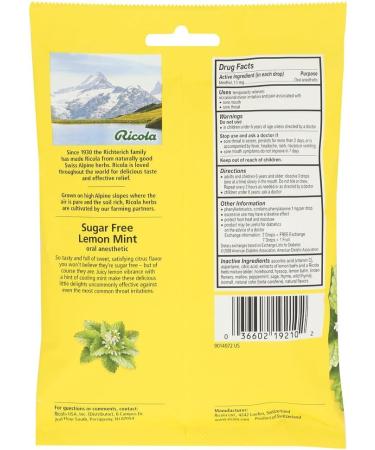 Buy Ricola Throat Drops Sugar Free Lemon Mint #19 - Soothing Relief & Fast Shipping Worldwide - Buy Online on GoSupps.com