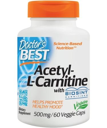 Doctor's Best Acetyl-L-Carnitine 588mg - 60 Capsules, featuring Sigma Tau Carnitine - Buy Online on GoSupps.com