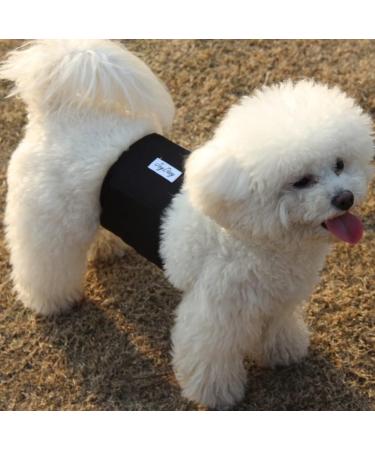JoyDaog Reusable Belly Bands for Small Dogs - XS (7-9 Waist) Diapers - 3 Pack Black | Leak-Proof & Adjustable - Buy Online on GoSupps.com