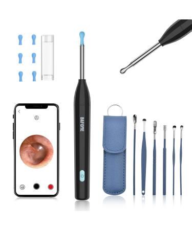 BAFOME Ear Cleaner with Camera and Light 1920HD Ear Wax Remover Tool Camera Kit with 6 Ear Picker Earwax Cleaner with Camera Built-in WiFi Ear Wax Cleaner Earwax Removal Kit for iOS Andriod Black