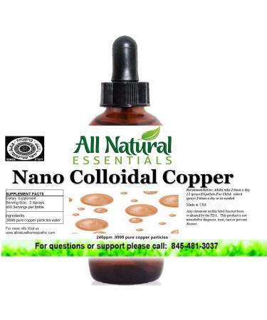 Buy Colloidal Copper Liquid Supplement - Natural 240ppm Nano Colloidal Minerals 2oz - Kosher Certified for Adults Kids & Men & Women - Buy Online on GoSupps.com