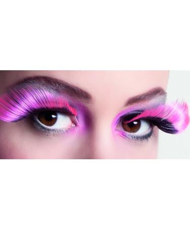 Boland - self -adhesive eyelashes extravagant 1 pair artificial eyelashes simple application eye beat theme party carnival pink/black