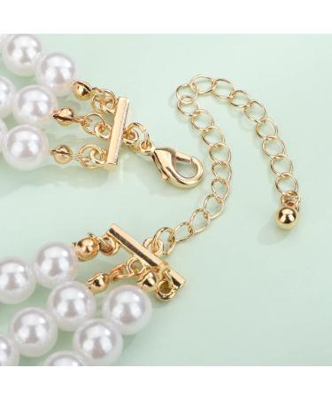 Vintage 1920s Pearl Necklace with Crystal Beads - Bridal Multi Layer Jewelry for Women & Girls - Buy Online on GoSupps.com