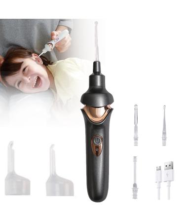 Ear Vacuum Ear Vacuum Wax Remover Ear Cleaner Earwax Removal Kit Portable Cleaner with Led Light Ear Cleaning Unit for Children and Adults Black