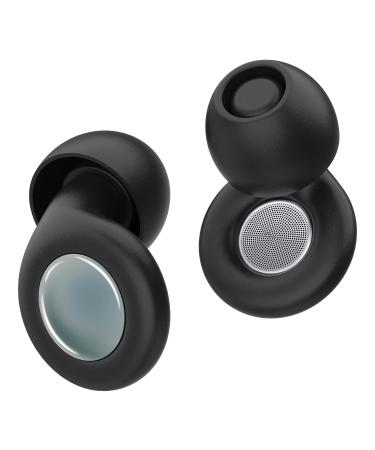 Ear Plugs for Sleeping Noise Cancelling Reusable Soft Silicone Earplugs with 3 Pair Eartips 30dB Noise Reduction Ear Plugs for Hearing Protection Concert Focus Noise Sensitivity Black