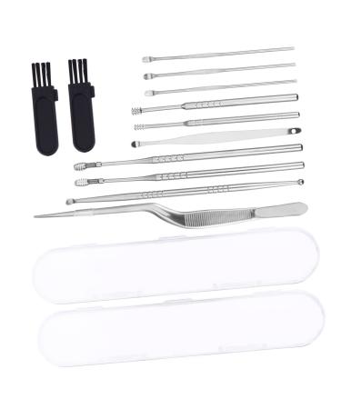 FRCOLOR 2 Sets Ear Pick Suit Earwax Extractor Ear Scoop Tools Kids Suit Case Cleaning Kits Ear Wax Scoop Kit Limpiador De Ear Stick Ear Spoon Pro Stainless Steel Major Tool Kit