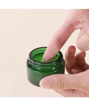 Zeoabsy 6-Piece 50ml Green Glass Cream Box Set with Silver Screw Lid & Spatulas Perfect for Gels Creams & Ointments | International Shipping - Buy Online on GoSupps.com