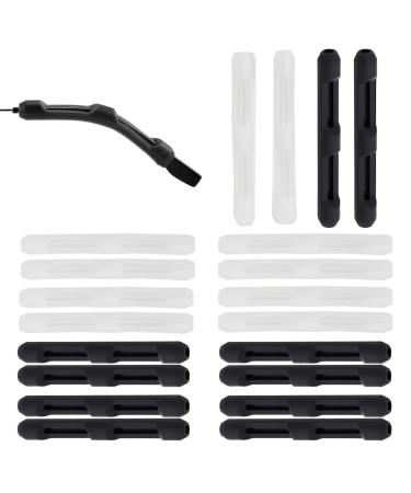 Autuuuckee 10 pairs glasses bracket silicone glasses ears non-slip glasses universal glasses brackets suitable for running sports camping (black and white)