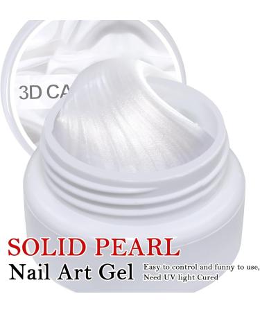 Satin sculpting set for glossy white pearly satin. Non-stick. Soft candy texture. 3D modeling set. 5g gel for solid bead making. For nail extensions. - Buy Online on GoSupps.com