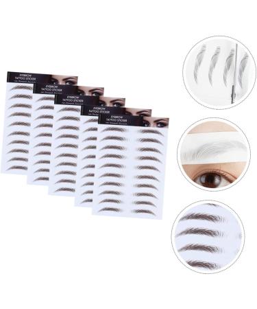 Gogogmee 5pcs Eyebrow Stickers Brow Grooming Shaping Sticker Artificial Eyebrow 6d Transfer Stickers Hair 21x15cm Brown - Buy Online on GoSupps.com