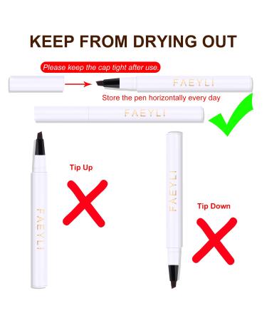 Long-Lasting Waterproof Eyebrow Pen - Smudge-Proof Dark Brown Liquid Makeup for Women | Tilted-Pronged Tip for Natural Eyebrows - Buy Online on GoSupps.com