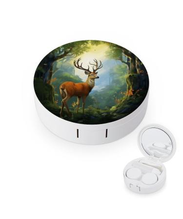 Contact Lens Case Deer Forest Print Plastic Contact Lens Case contact Lens Care Box ontact Lens Travel Box