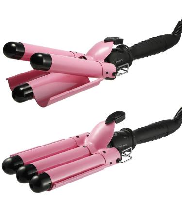 3 Barrel Curling Iron - 1 Inch Adjustable Temperature Crimper Hair Waver with LCD Display | International Shipping Available - Buy Online on GoSupps.com