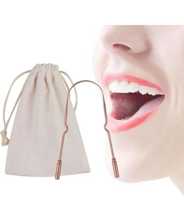 Qarido ZungenSchaber | Stainless Steel Tongue Scraper for Healthy Oral Hygiene | U-Shaped Design to Reduce Bad Breath | Antique Copper Cleaning Bag Included - Buy Online on GoSupps.com