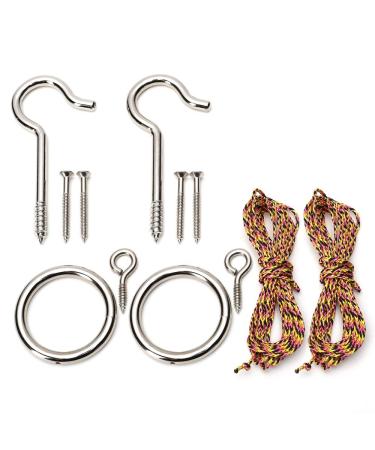 IParts Hook and Ring Swing DIY Kit Heavy-Duty Hardware and String Ring Toss Game, Set of 2