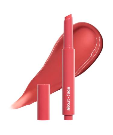 aboutface Cherry Pick Lip Color Butter High-Shine Hydrating Lip Balm with Pomegranate Flower Extract & Cherry Butter Vegan Cruelty-Free Clean Beauty 0.06 oz (Guava Crush Pinky Coral)