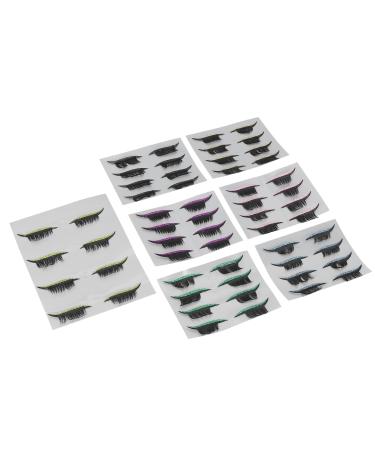 28 Pairs False Eyelashes 7 Colors Reusable Eyelashes Stickers Makeup Accessories for Women Girls