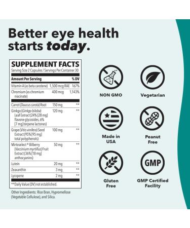 LifeSeasons Visibili-T with Bone Densi-T - Eye Health & Vision Support Supplement - Lutein Chromium Carrot Root Bilberry Ginkgo Biloba Grape Seed Extract Lycopene Vitamin A& more - 120 Capsules - Buy Online on GoSupps.com