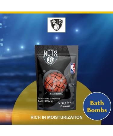 Bathletix NBA Brooklyn Nets Bath Bomb Gift Set - Organic Skin Care Spa Bath - 5 Count - Buy Online on GoSupps.com