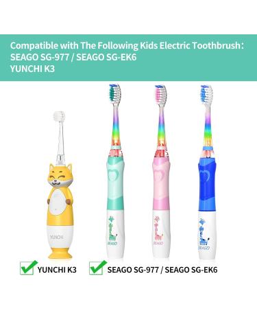 Seago SG977 SGEK6 Kids Electric Toothbrush Replacement Heads - 4 Soft Bristles Big Brush Heads - Buy Online on GoSupps.com