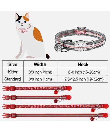 Buy Taglory Reflective Cat Collar 2-Pack with Safety Clasp & Bell | Adjustable 19-32cm Red Collars for Cats & Kittens - International Shipping Available! - Buy Online on GoSupps.com