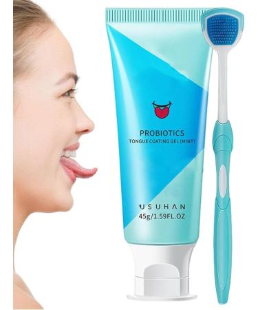 Qiyifang Tongue Cleaning Gel Set | Cooling Mint Gel & Brush for Fresh Breath | Essential Oral Care - Buy Online on GoSupps.com