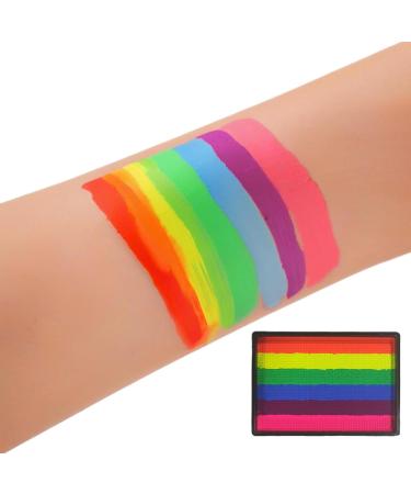  G n rique Face Art Palette - Carnival Makeup Kit Water-Based Color Tray | Rainbow Block Festival Paint Set Skin Decoration Sampler Light Shade Stack - Buy Online on GoSupps.com