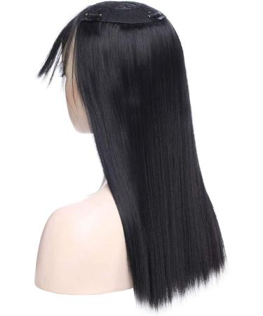 Hair Toppers for Women One Piece Clip in Toppers Extensions Straight Real Mono Toppiece Hair Piece for Thinning Hair 17" - Dark Black - Buy Online on GoSupps.com